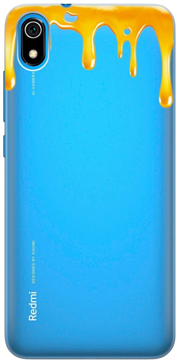 Силиконовый чехол на Xiaomi Redmi 7A, Сяоми Редми 7А с 3D принтом "Honey" прозрачный