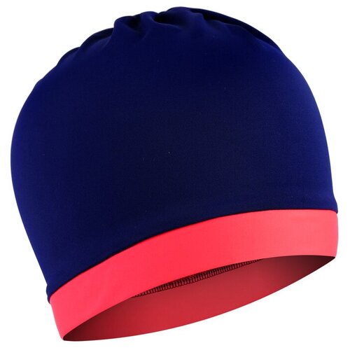 шапочка для плавания объемная двухцветная лайкра цвет черный фиолетовый Шапочка для плавания объёмная двухцветная, лайкра, цвет тёмно-синий/коралл
