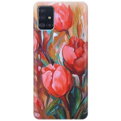 фото Ультратонкий силиконовый чехол-накладка для samsung galaxy a51 с принтом "тюльпаны" gosso