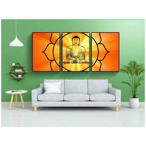 фото Набор модулных постеров для интерьера "будда, дзен, духовный" 60x90 см. в тубусе, без рамки lotsprints