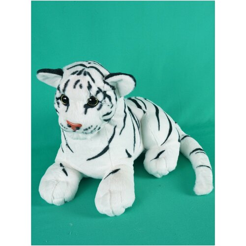 Мягкая игрушка Тигр альбинос реалистичный 35 см. (Новый год Тигр Тигренок символ 2022 года) леопард альбинос реалистичный 30 см