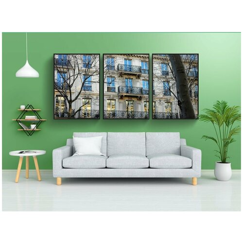 фото Набор модулных постеров для интерьера "париж, фасад, архитектура" 60x90 см. в тубусе, без рамки lotsprints