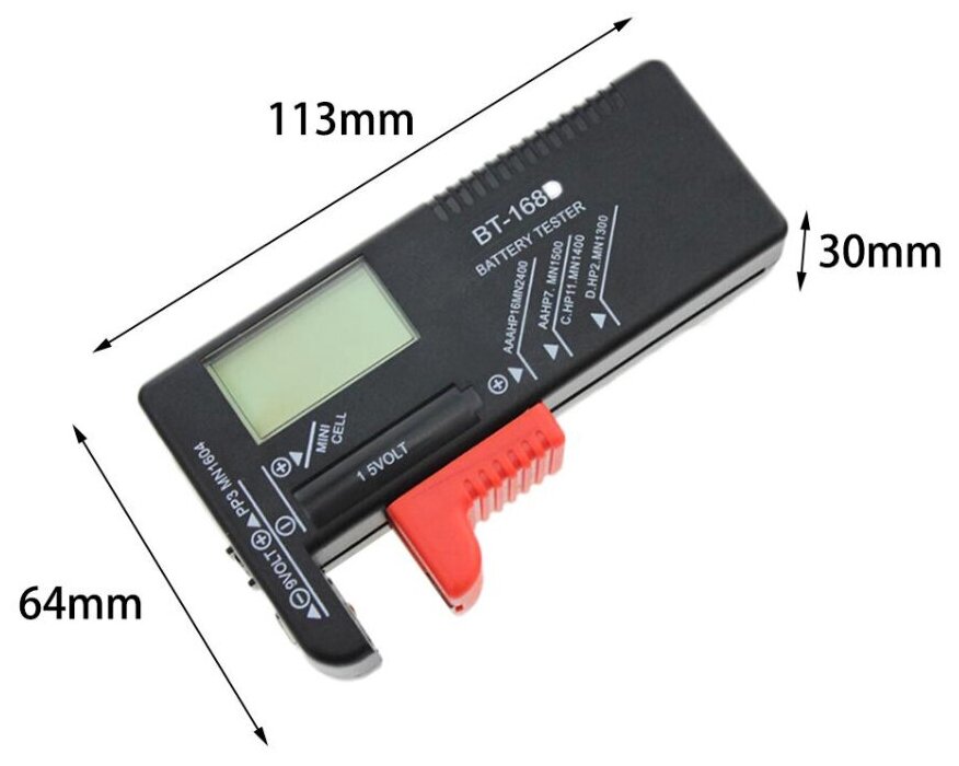 Тестер батареек цифровой 1,5-9В - фотография № 5