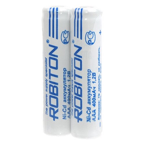 Robiton Аккумулятор Robiton Ni-Cd AAA 400mAh SR2, 2шт (400NCAAA) robiton аккумулятор robiton ni cd 4 5sc 1200mah sr2 2шт 1200nc4 5sc