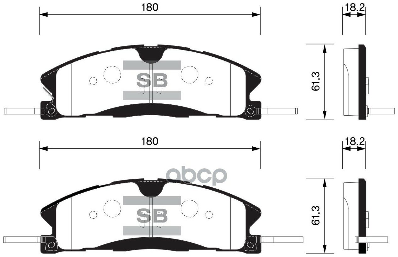 Тормозные колодки дисковые Sangsin SP1620 передние