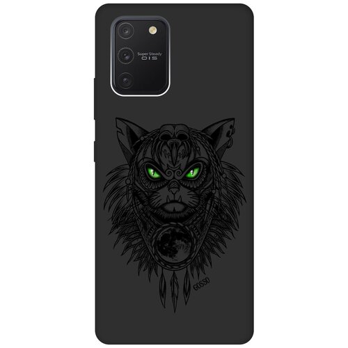 Ультратонкая защитная накладка Soft Touch для Samsung Galaxy S10 Lite с принтом Shaman Cat черная ультратонкая защитная накладка soft touch для samsung galaxy s10 lite с принтом cheetah черная