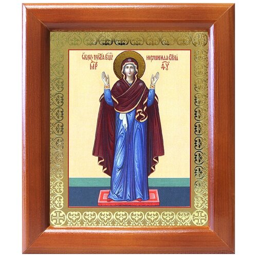 Икона Божией Матери Нерушимая Стена, деревянная рамка 12,5*14,5 см