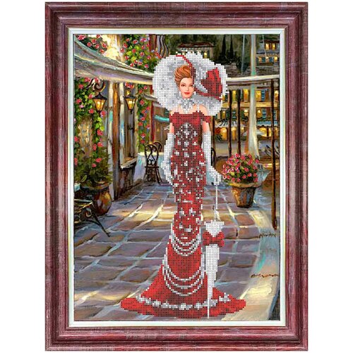 фото Набор для вышивания каролинка кблн-3043/1(ч) дама в красном