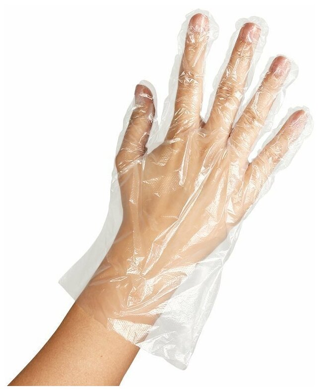 фото Перчатки одноразовые, полиэтиленовые, 50 пар L