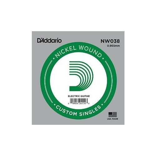 Одиночные струны для акустической гитары D'Addario NW038, в оплетке 38