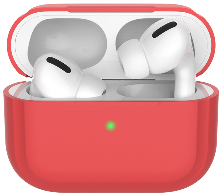Чехол Deppa для футляра наушников Apple AirPods Pro, силикон, красный - фото №1