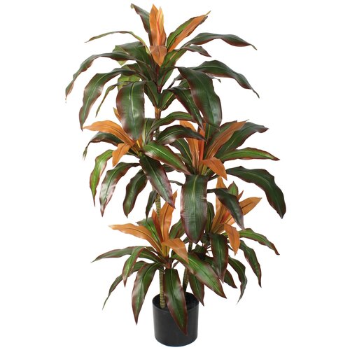 Искусственное растение Папоротник Лесной Серебристый в высоком кремовом кашпо 45 см от ФитоПарк