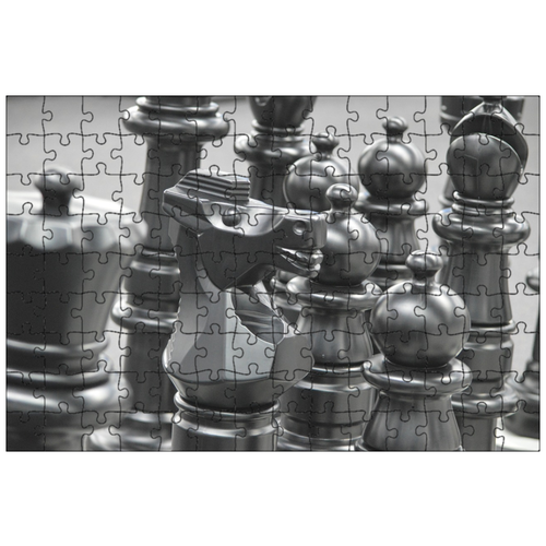 фото Магнитный пазл 27x18см."шахматные фигуры, рыцарь, шахматы" на холодильник lotsprints