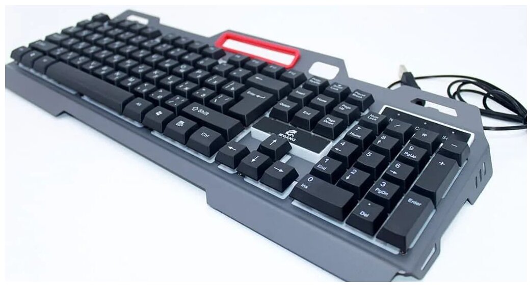 Игровая клавиатура Jeqang JK-918 черный/серый, кириллица+QWERTY