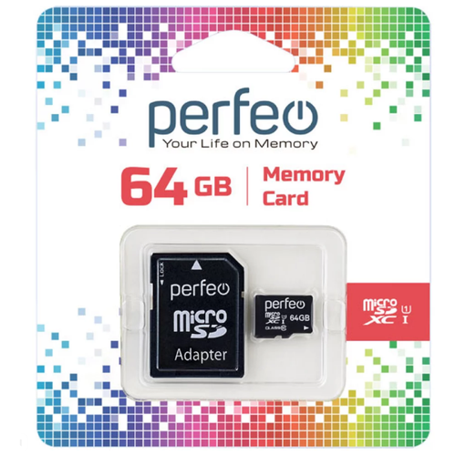 Perfeo Карта памяти Perfeo microSDXC 64GB High-Capacity (Class 10) UHS-1
