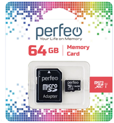 Карта памяти Perfeo microSDXC 64GB High-Capacity (Class 10) UHS-1