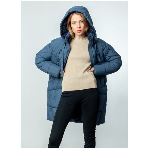 фото Пуховик 115, каляев, размер 54-56, синий