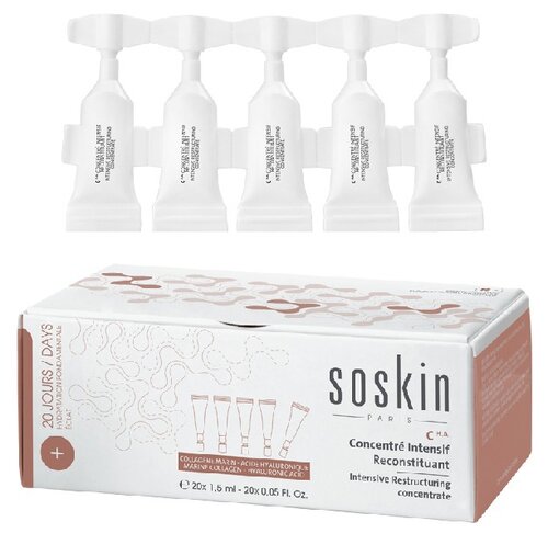 Soskin Intensive Restructuring Concentrate Collagen Интенсивный восстанавливающий концентрат для лица, 1.5 мл, 20 шт.