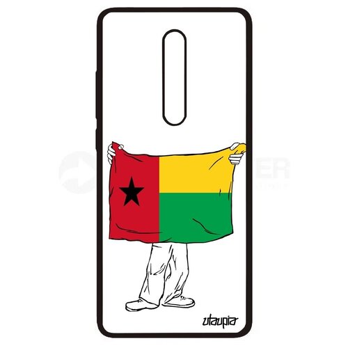 фото Необычный чехол на мобильный // xiaomi redmi k20 // "флаг гвинеи бисау с руками" страна стиль, utaupia, белый