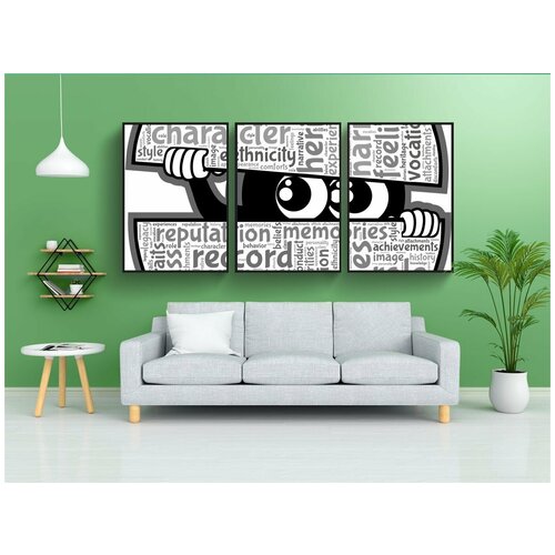 фото Набор модулных постеров для интерьера "раскрывать, личность, появляться" 60x90 см. в тубусе, без рамки lotsprints