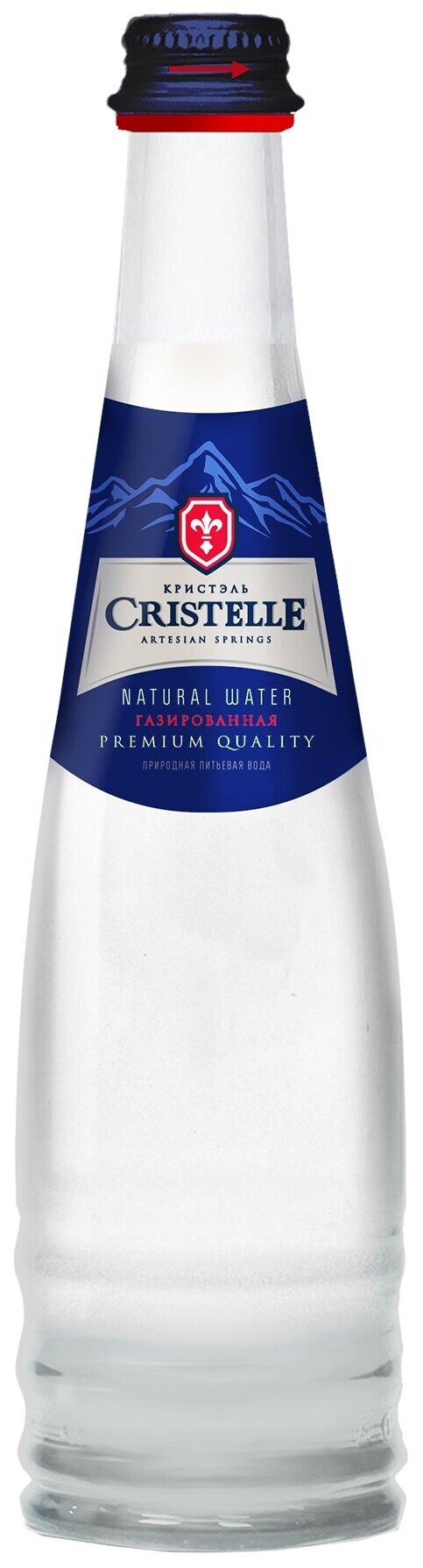Вода питьевая газированная Сristelle в стеклянной бутылке, 0,33 л