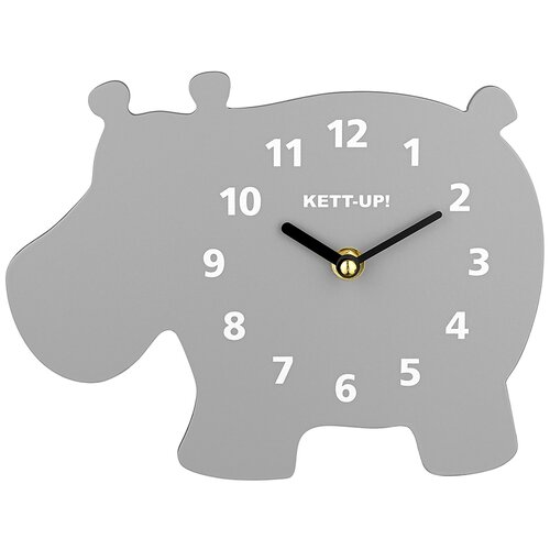 фото Часы настенные кварцевые kett-up бегемотик серый