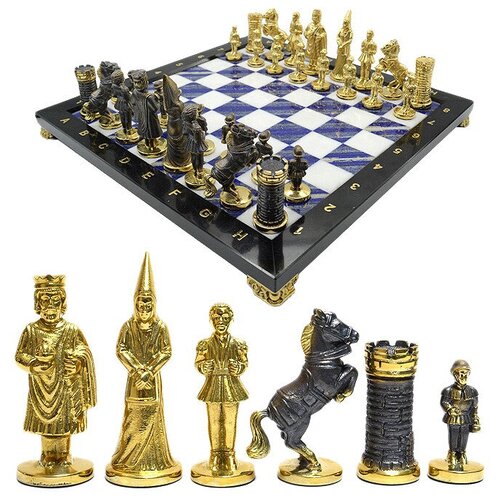 фото Радугакамня шахматы подарочные с лазуритом "камелот" 365*365*30мм
