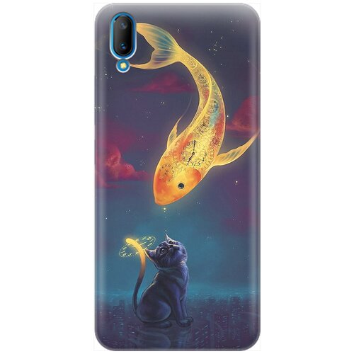 фото Re:pa накладка transparent для vivo v11 с принтом "кот и рыбка"