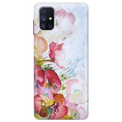 фото Ультратонкий силиконовый чехол-накладка для samsung galaxy m51 с принтом "акварельные цветы" gosso
