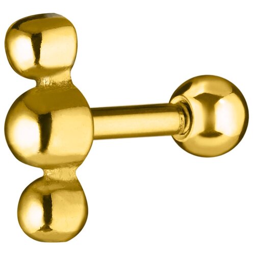 Штанга в хеликс с тремя шариками из серебра с позолотой PA079-03
