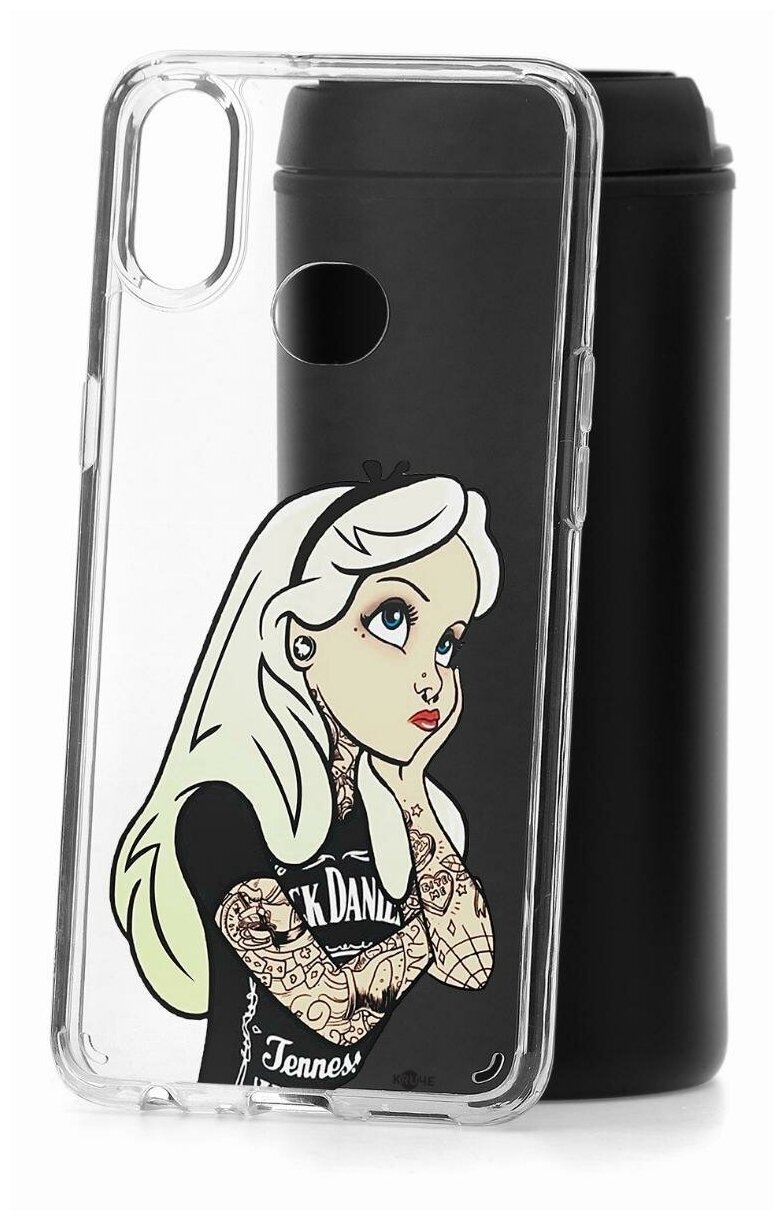 Чехол для Samsung Galaxy A10S Kruche Print Tattoo Girl, пластиковая накладка, силиконовый бампер с защитой камеры, защитный прозрачный кейс с рисунком