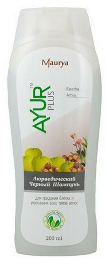 фото Аюрведический шампунь чёрный Амла и ритха Ayur Plus 200мл