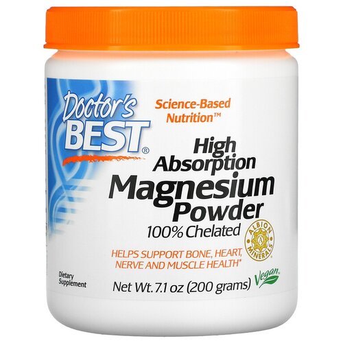 Порошок Doctor's Best High Absorption Magnesium, 200 г, 200 мг