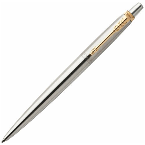 Ручка гелевая PARKER Jotter Stainless Steel GT, корпус серебристый, позолоченные детали, черная, 2020647 пины гвоздики штифты упаковка 20 г нержавеющая сталь 304 stainless steel размер 35х0 7 мм