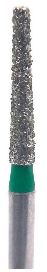 Бор алмазный Ecoline E 847KR C, конусный цилиндр закругленный, под турбинный наконечник, D 1.8 мм, зеленый