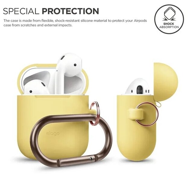 Elago для AirPods чехол Hang case Yellow