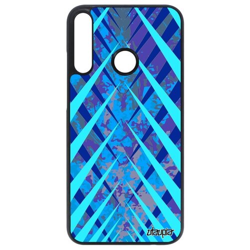 фото Красивый чехол на мобильный // huawei p40 lite e // "дизайн сталактит" тартан геометрия, utaupia, голубой
