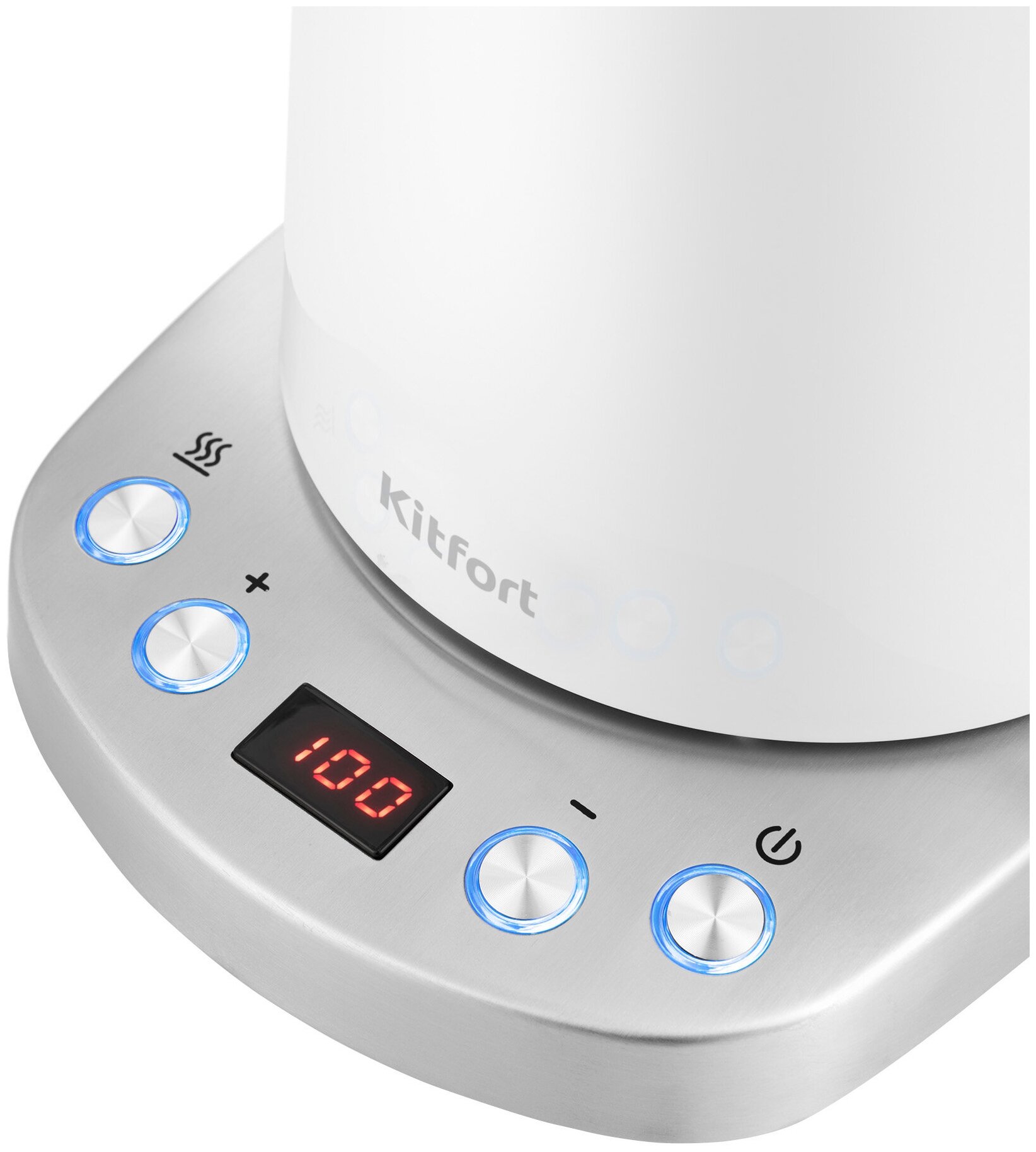 Чайник электрический Kitfort КТ-660-1, 1.7 л, 2200 Вт, белый - фотография № 2