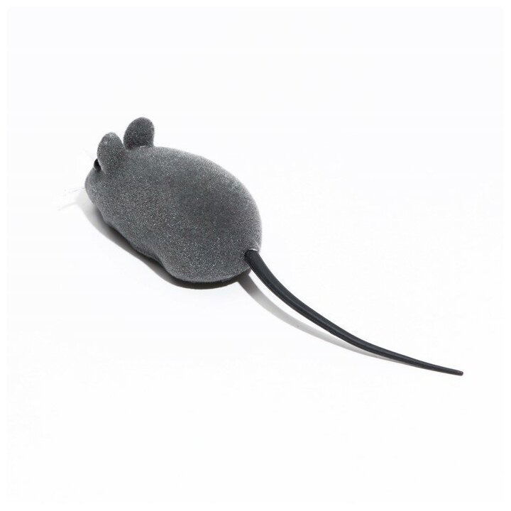 Мышь бархатная 6 см серая