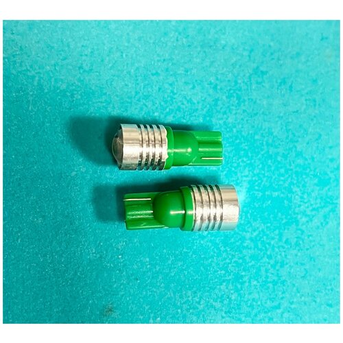 Автомобильные светодиодные лампы T10 Cree 6W Зелёного свечения с линзой
