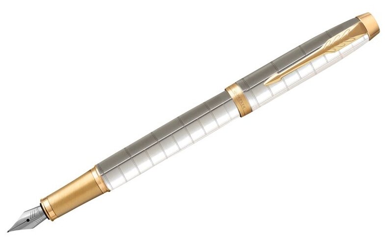 Перьевая ручка Parker IM Premium F318 Pearl GT,перо: F, цвет чернил: blue, в подарочной упаковке.