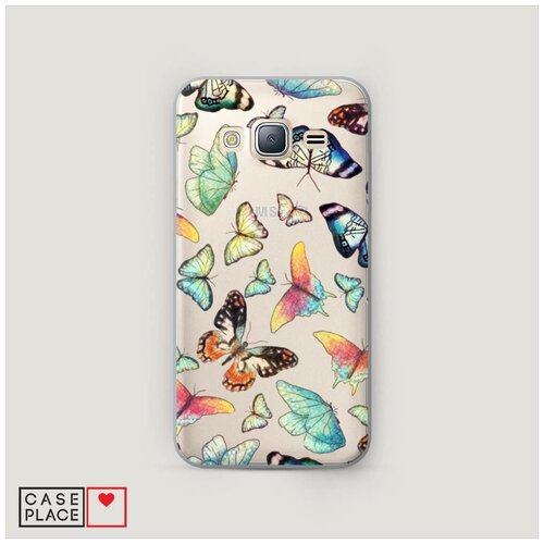 фото Чехол пластиковый samsung galaxy j3 2016 бабочки фон case place