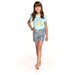 Пижама Taro для девочек, шорты, футболка, размер 86, голубой