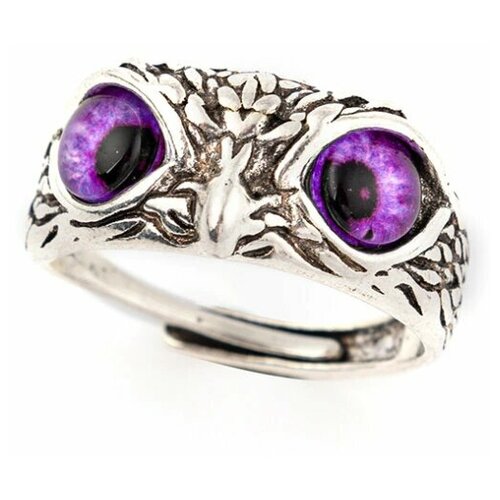 фото Кольцо "сова" с регулируемым размером (фиолетовые глаза) радость
