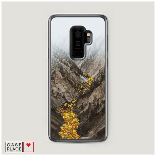 фото Чехол жидкий с блестками samsung galaxy s9 plus горная река case place