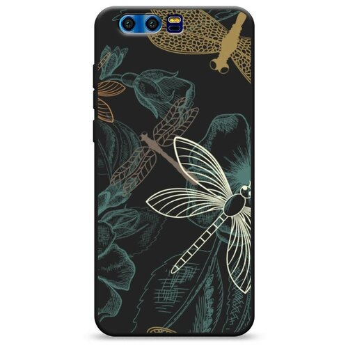 фото Матовый силиконовый чехол "тени стрекоз" на honor 9 / хонор 9 case place
