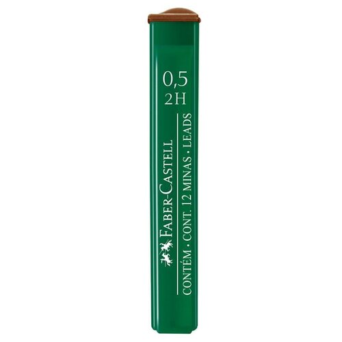 Грифели для механических карандашей Faber-Castell Polymer, 12шт, 0,5мм, 2H. 521512