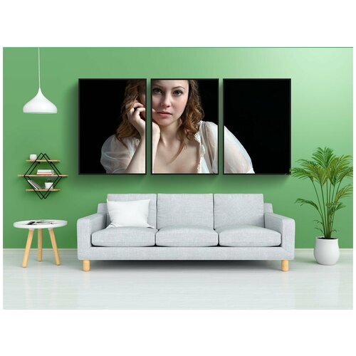 фото Набор модулных постеров для интерьера "девочка, портрет, женщина" 60x90 см. в тубусе, без рамки lotsprints