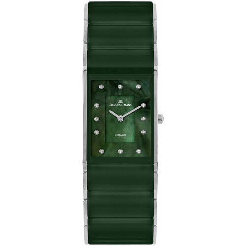Наручные часы JACQUES LEMANS High Tech Ceramic, зеленый, серебряный