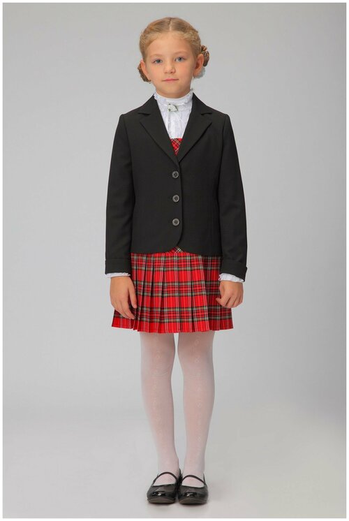 Школьный пиджак Инфанта, размер 128-60, черный
